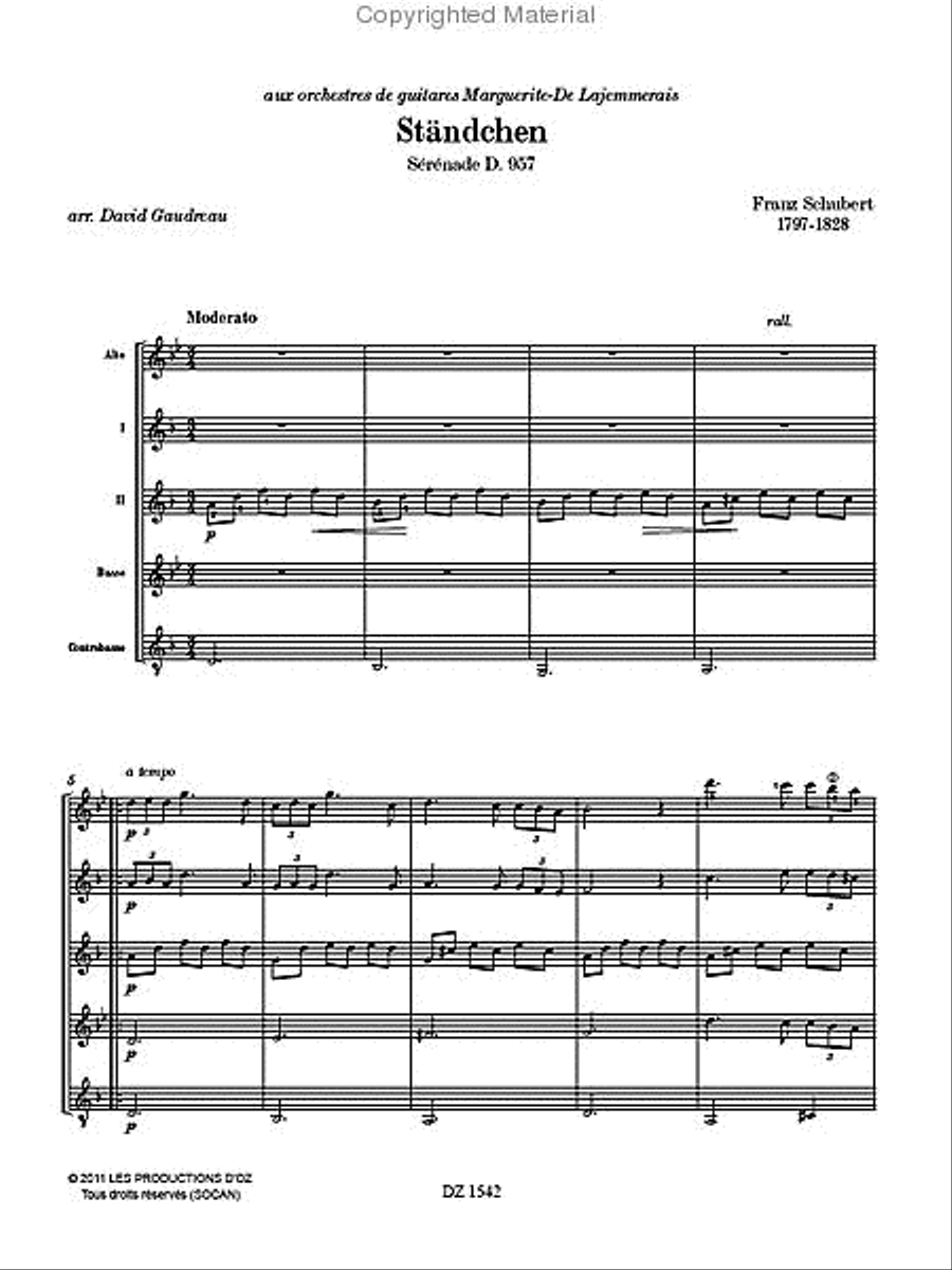 Ständchen, Sérénade D. 957 Guitar Ensemble scores gallery preview page 2