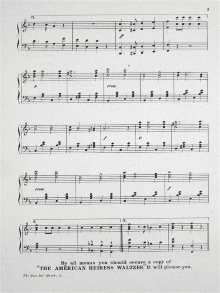 The Baseball March and Two-Step Piano Solo scores gallery preview page 3