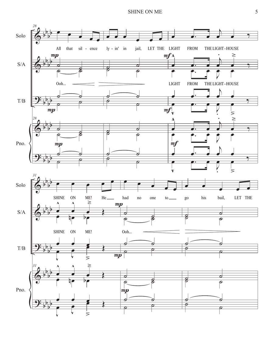 Let the Light from the Lighthouse Shine on Me 4-Part scores gallery preview page 5