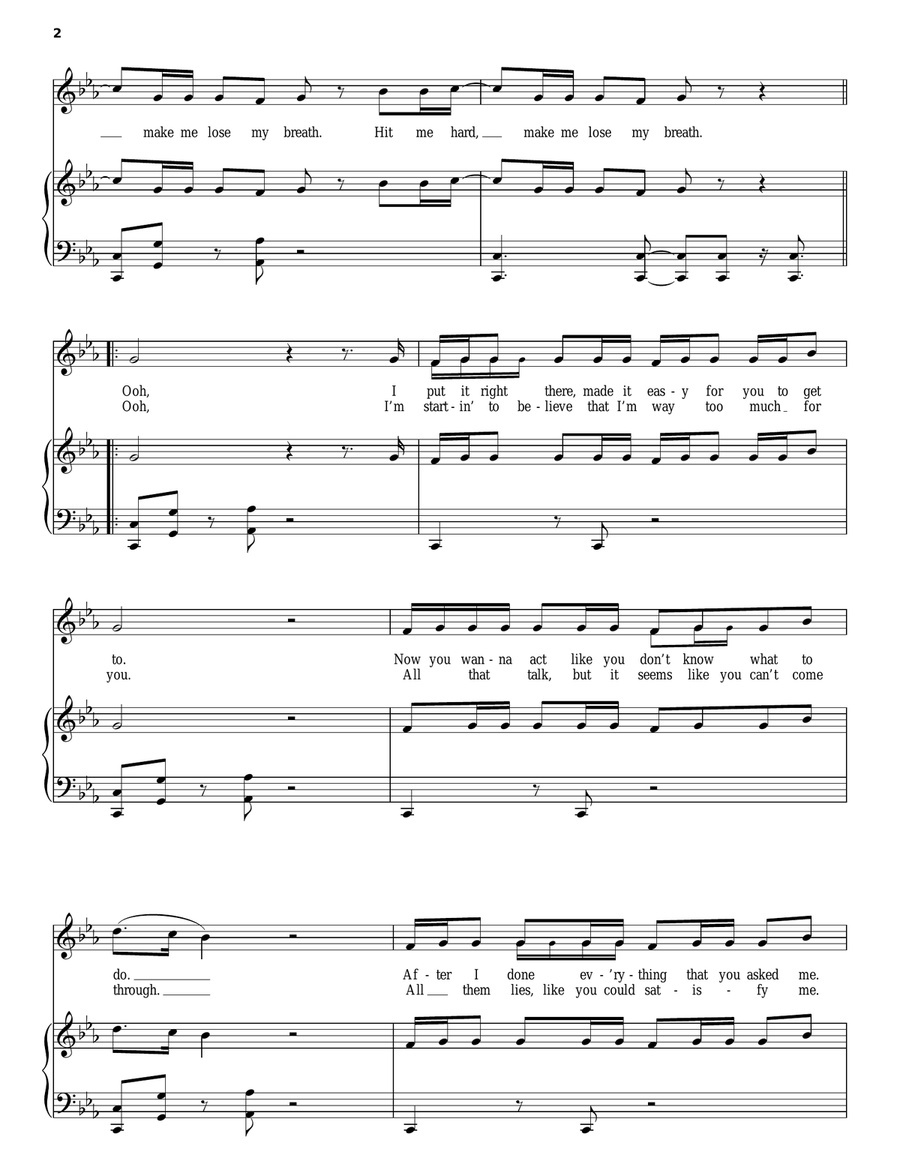 Lose My Breath Piano, Vocal, Guitar scores gallery preview page 2