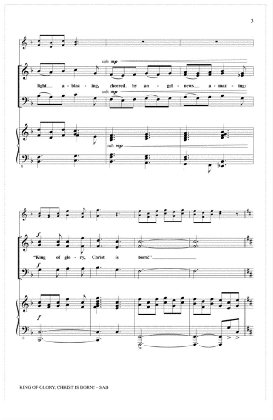 King Of Glory, Christ Is Born! 3-Part scores gallery preview page 2