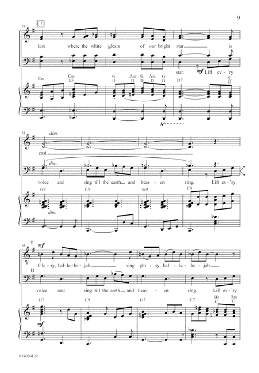 Lift Every Voice and Sing Divisi scores gallery preview page 9