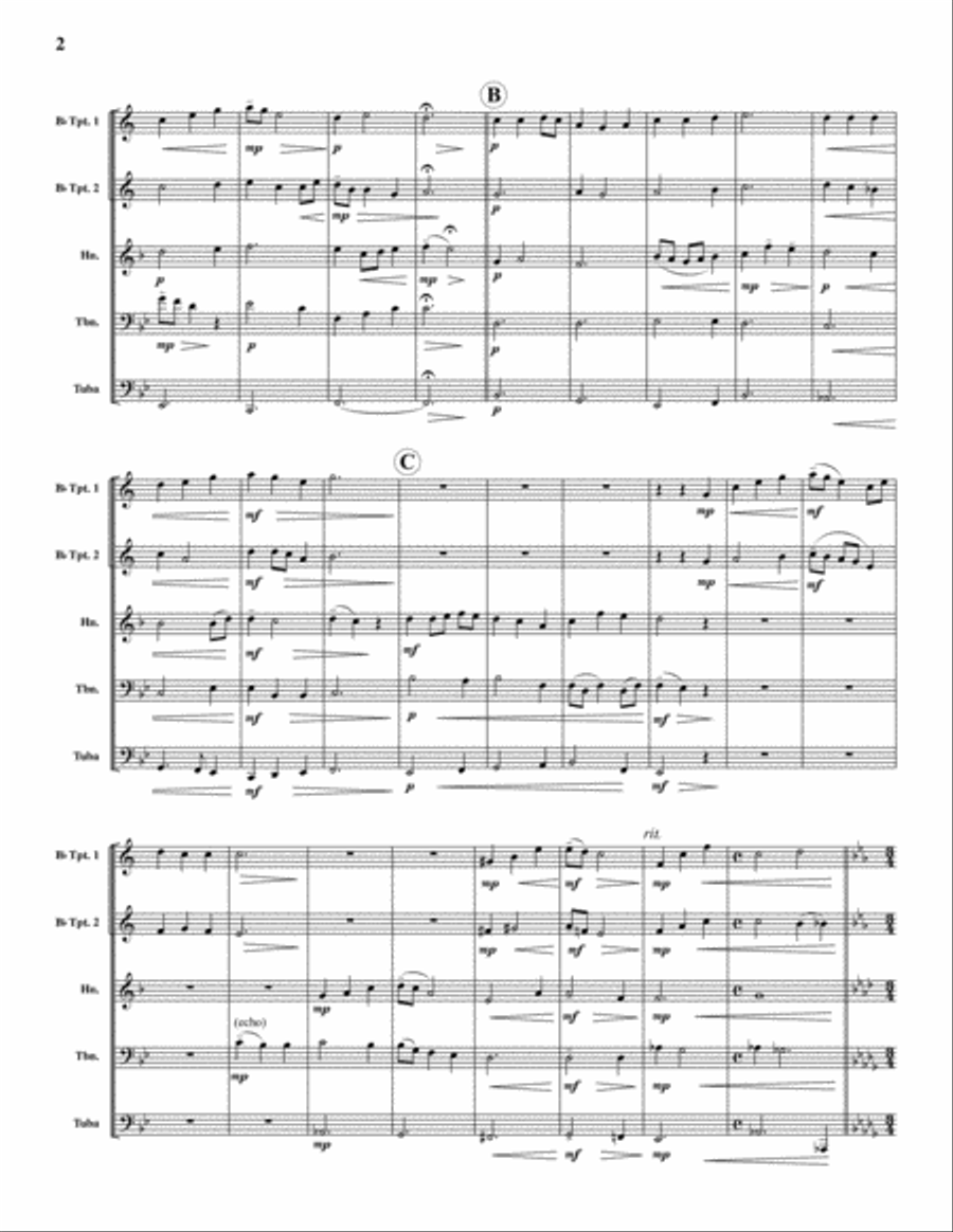 Be Thou My Vision Be Thou My Vision Brass Quintet scores gallery preview page 2