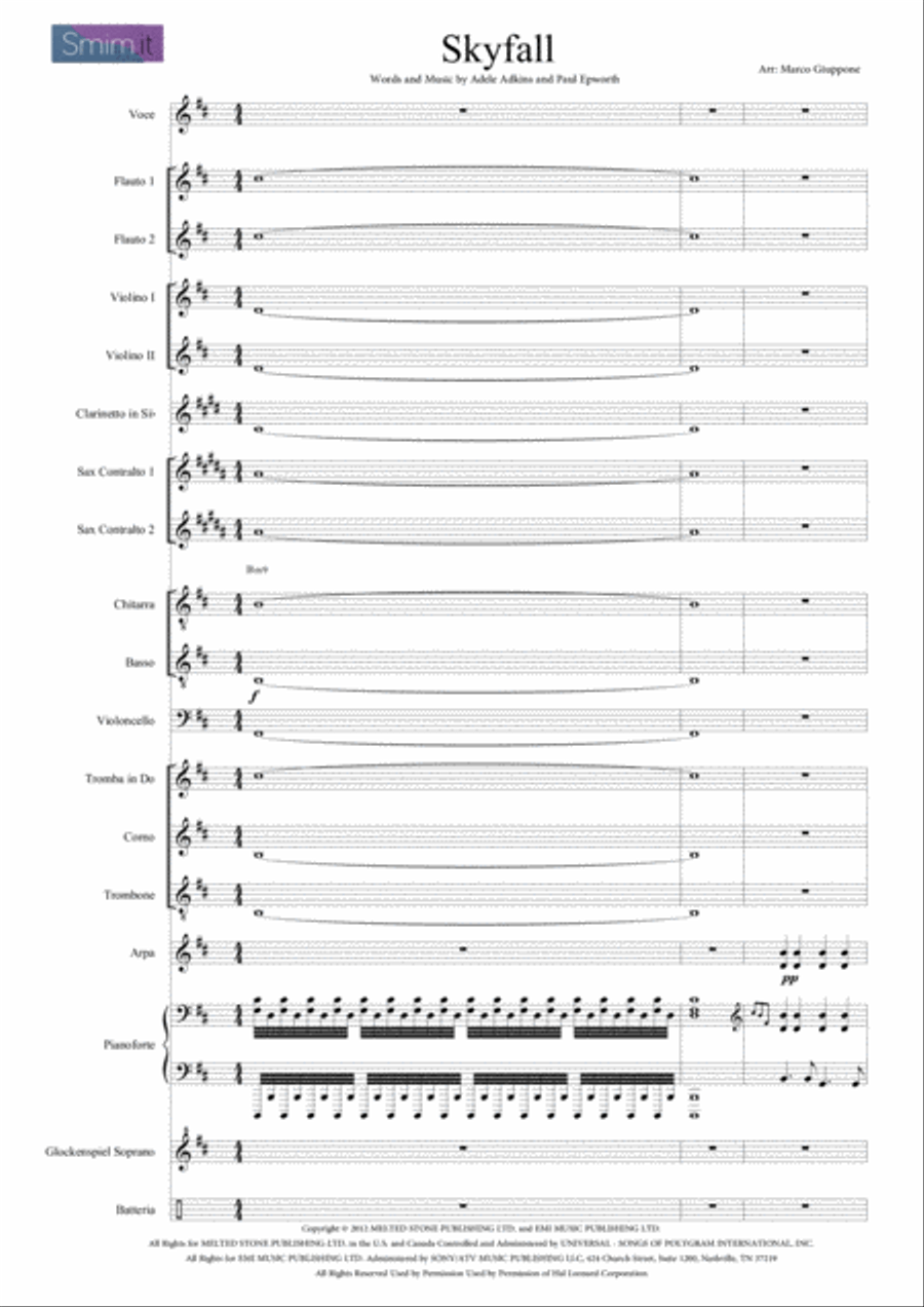 Skyfall Flute scores gallery preview page 1