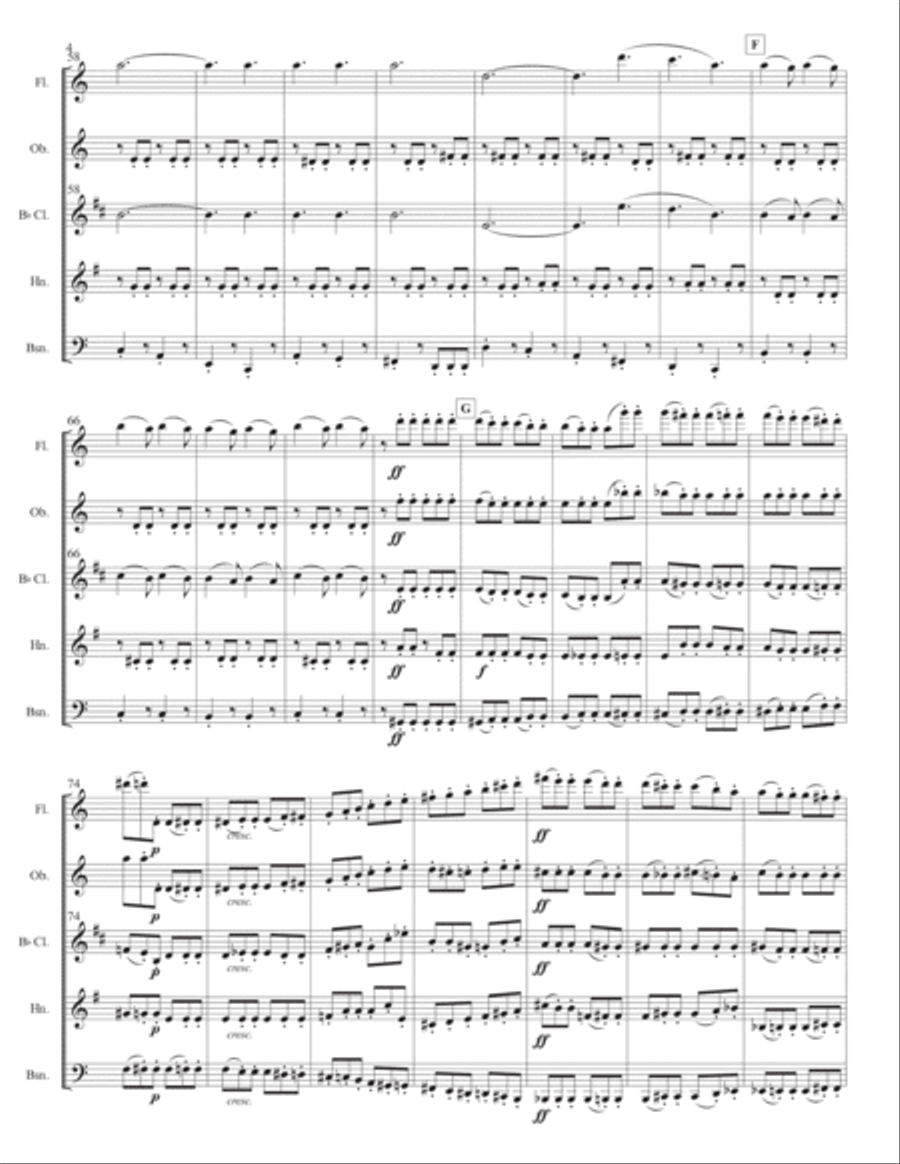 Donna Diana Overture for Wind Quintet Woodwind Quintet scores gallery preview page 4