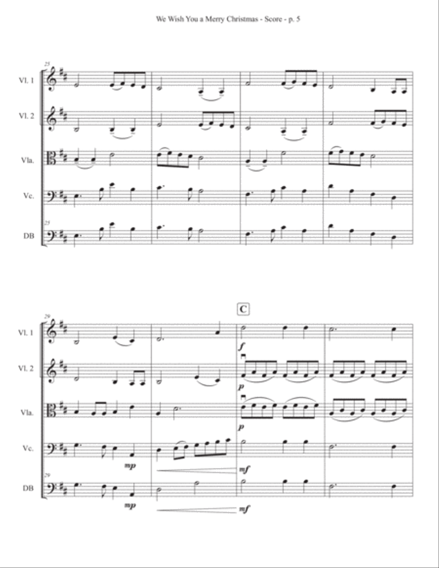 We Wish You a Merry Christmas - String Orchestra String Orchestra scores gallery preview page 5