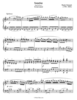 Book cover for Clementi Sonatina in C Major Op.36 No.2 (1st movement)