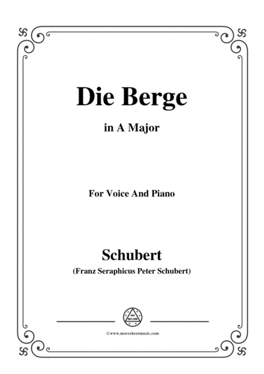 Schubert-Die Berge,Op.57 No.2,in A Major,for Voice&Piano image number null