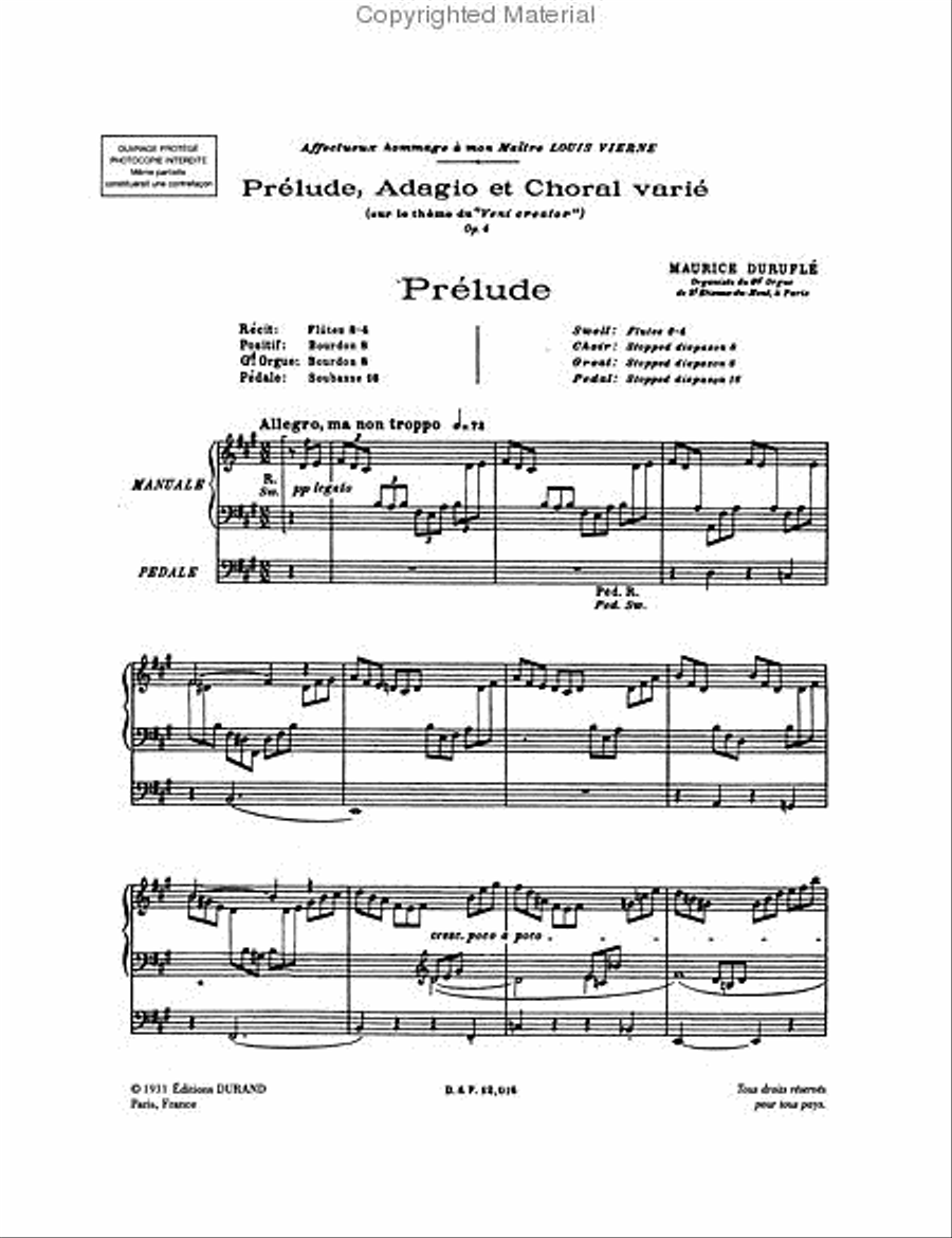Prélude, Adagio and Choral Varié, Op. 4 Choir scores gallery preview page 2
