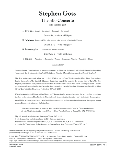 Theorbo Concerto (solo theorbo part)