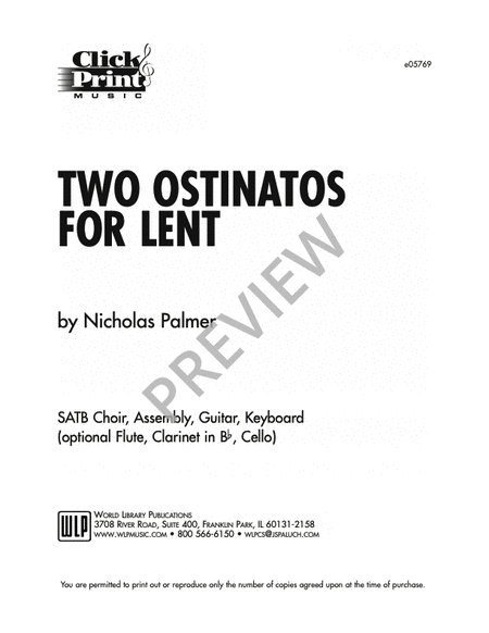 Two Ostinatos for Lent image number null