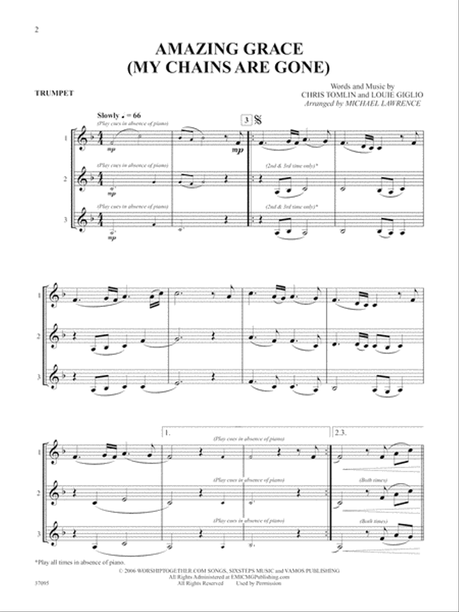 More Favorite Songs of Praise (Solo-Duet-Trio with Optional Piano) Trumpet scores gallery preview page 3