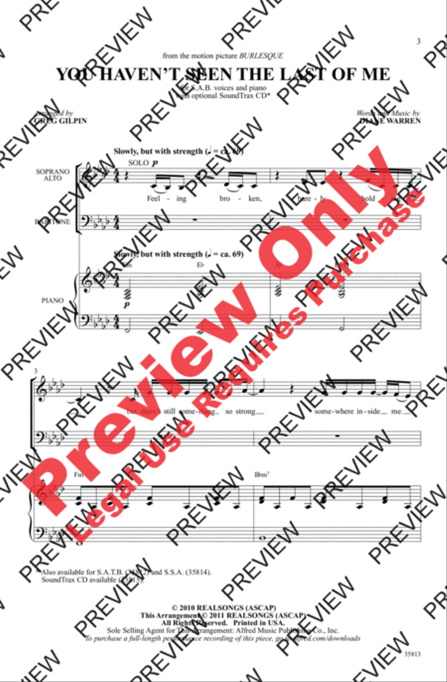 You Haven't Seen the Last of Me 3-Part scores gallery preview page 2