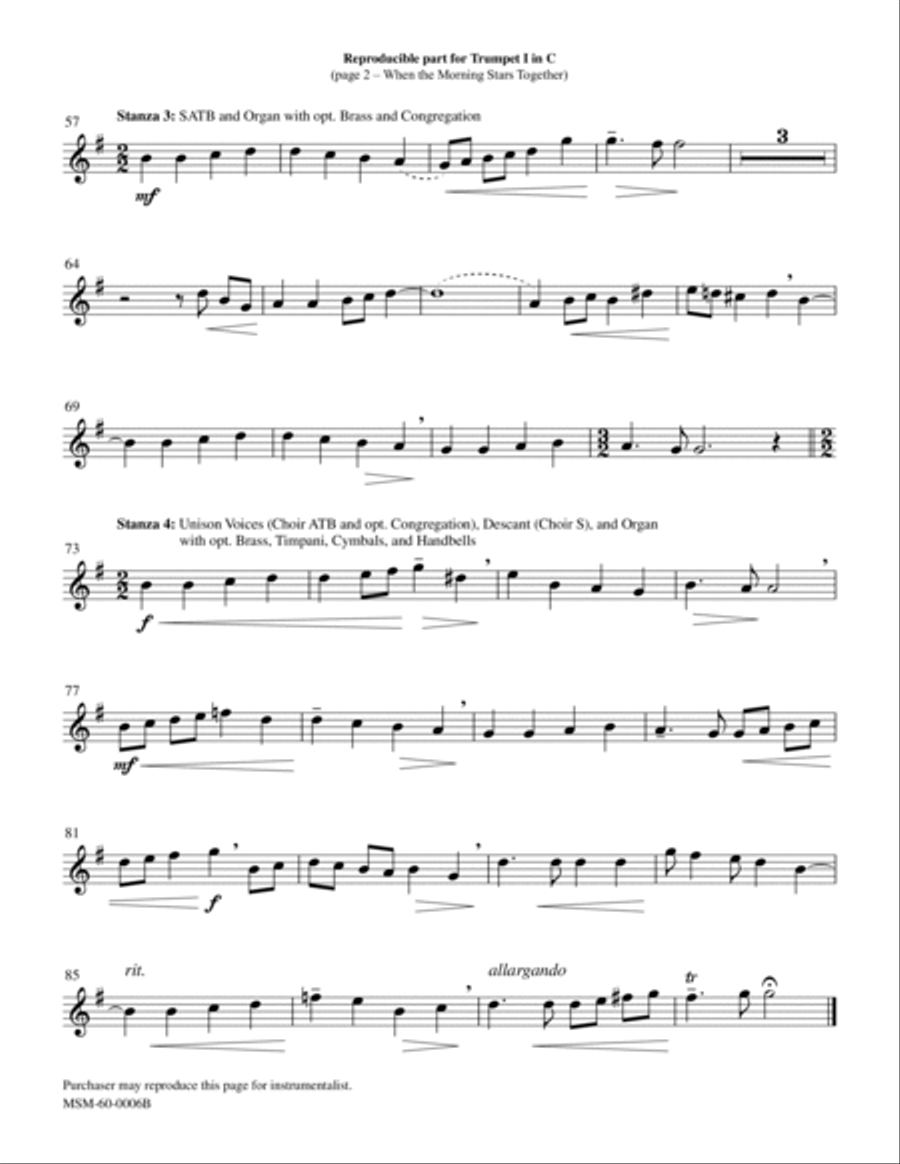When the Morning Stars Together Choir scores gallery preview page 3