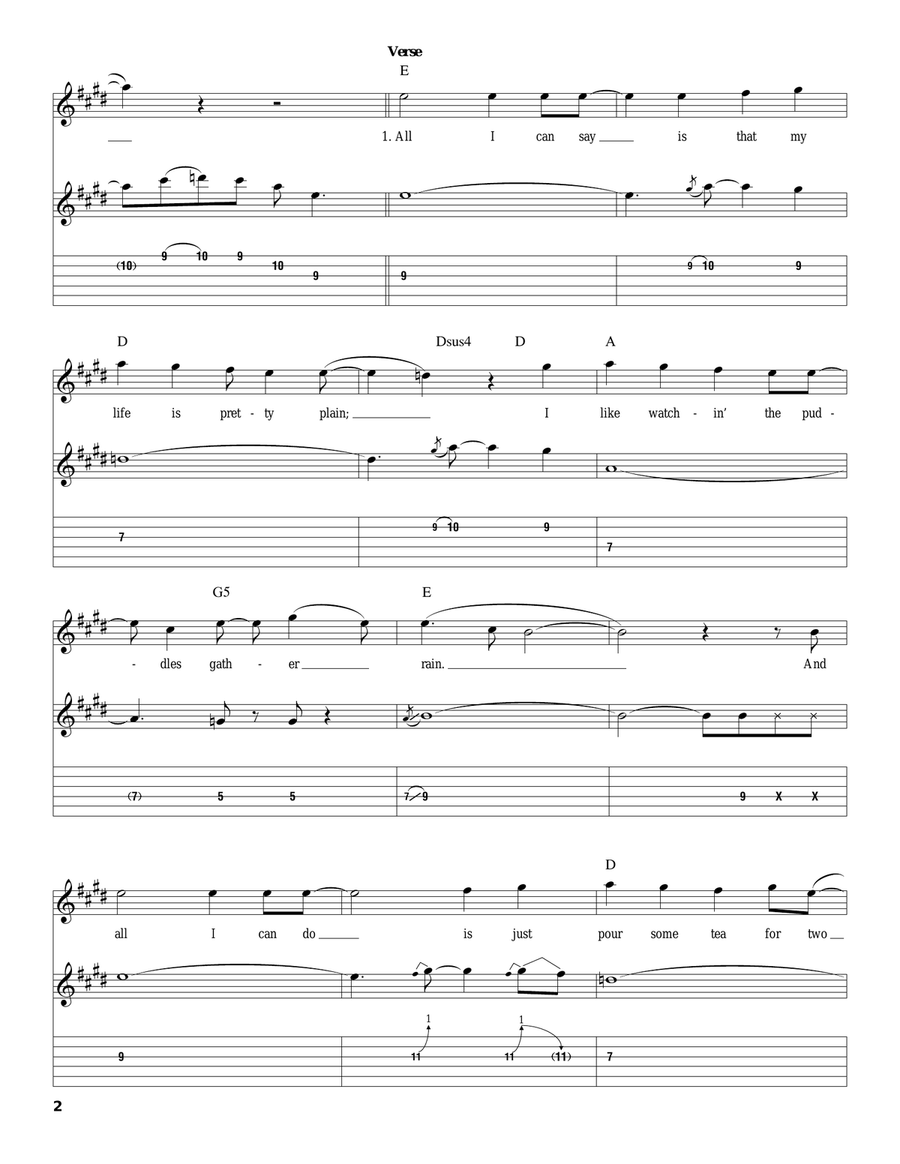 No Rain Acoustic Guitar scores gallery preview page 2