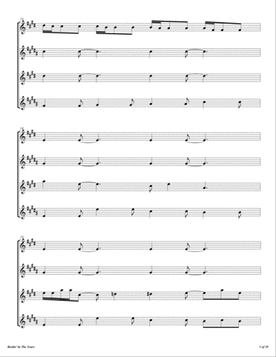 Reeling In The Years Woodwind Quartet scores gallery preview page 6