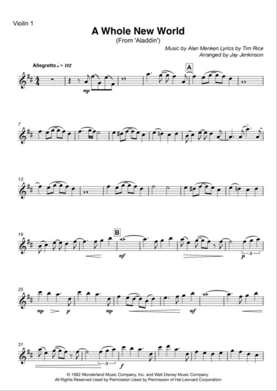 A Whole New World (from 'Aladdin') String Quartet scores gallery preview page 2