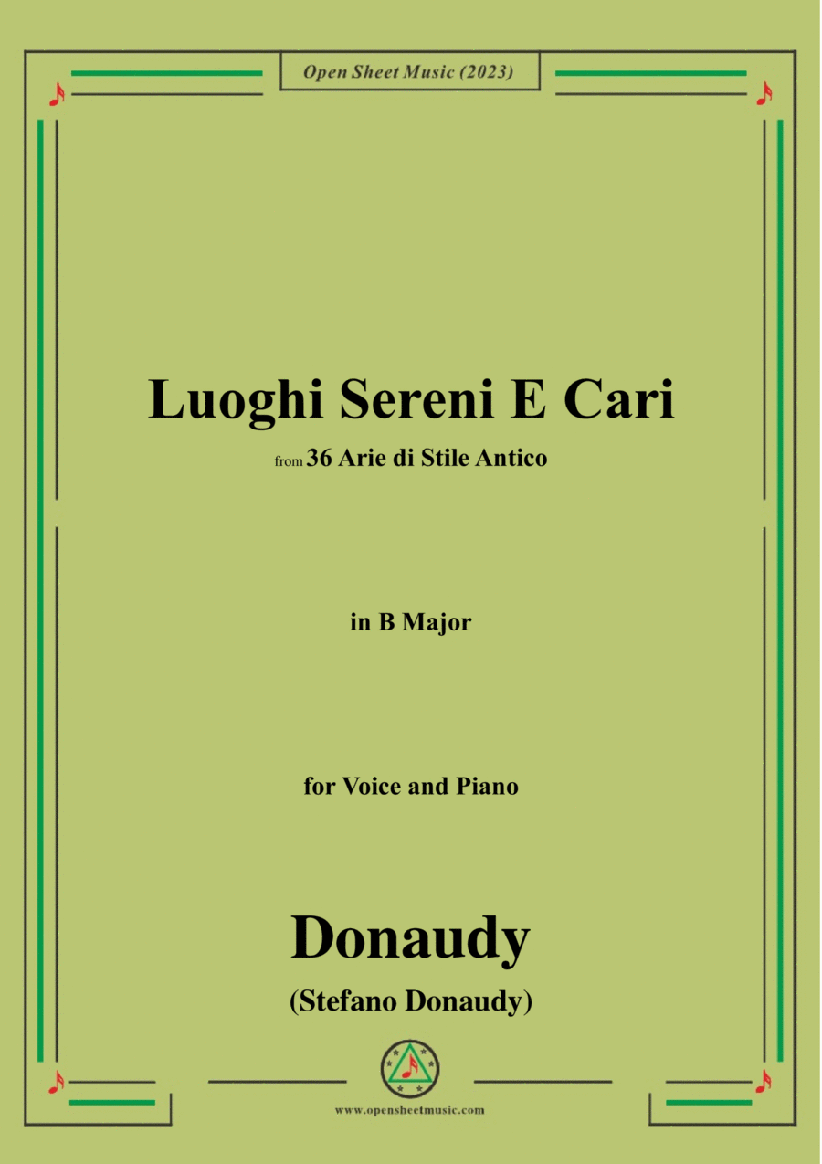 Donaudy-Luoghi Sereni E Cari,in B Major Voice scores gallery preview page 1