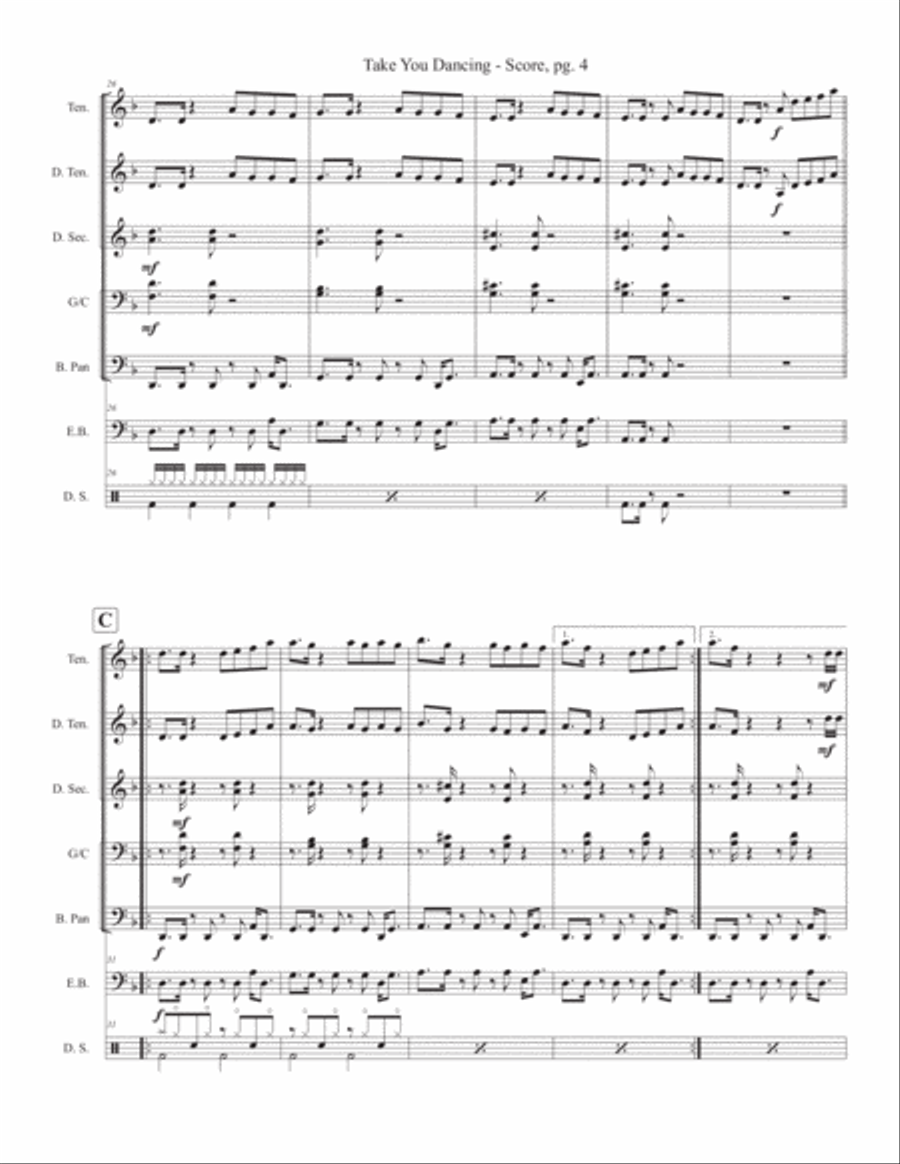 Take You Dancing Percussion Ensemble scores gallery preview page 4
