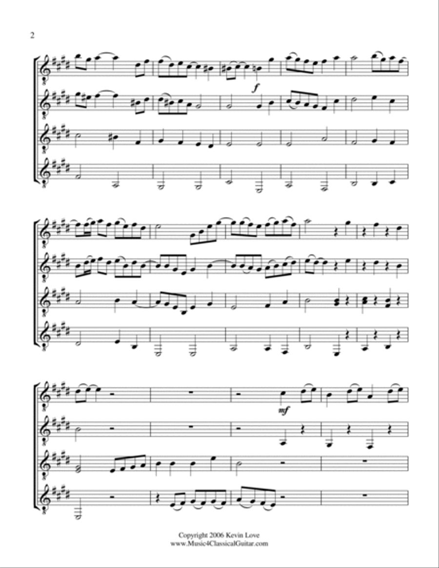 Gavotte en Rondeau (Guitar Quartet) - Score and Parts Guitar Ensemble scores gallery preview page 2