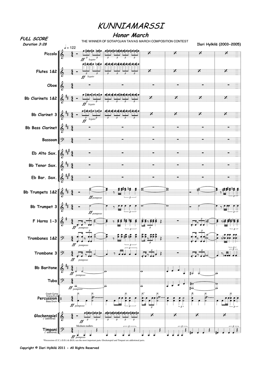Honor March (for Concert Band) Concert Band scores gallery preview page 1