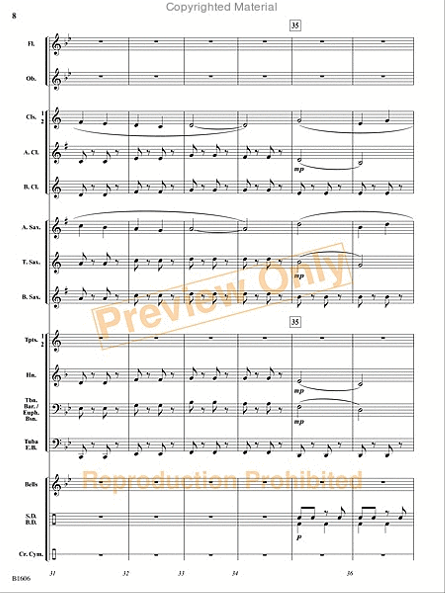 March of the Hyperion Guards Concert Band scores gallery preview page 9