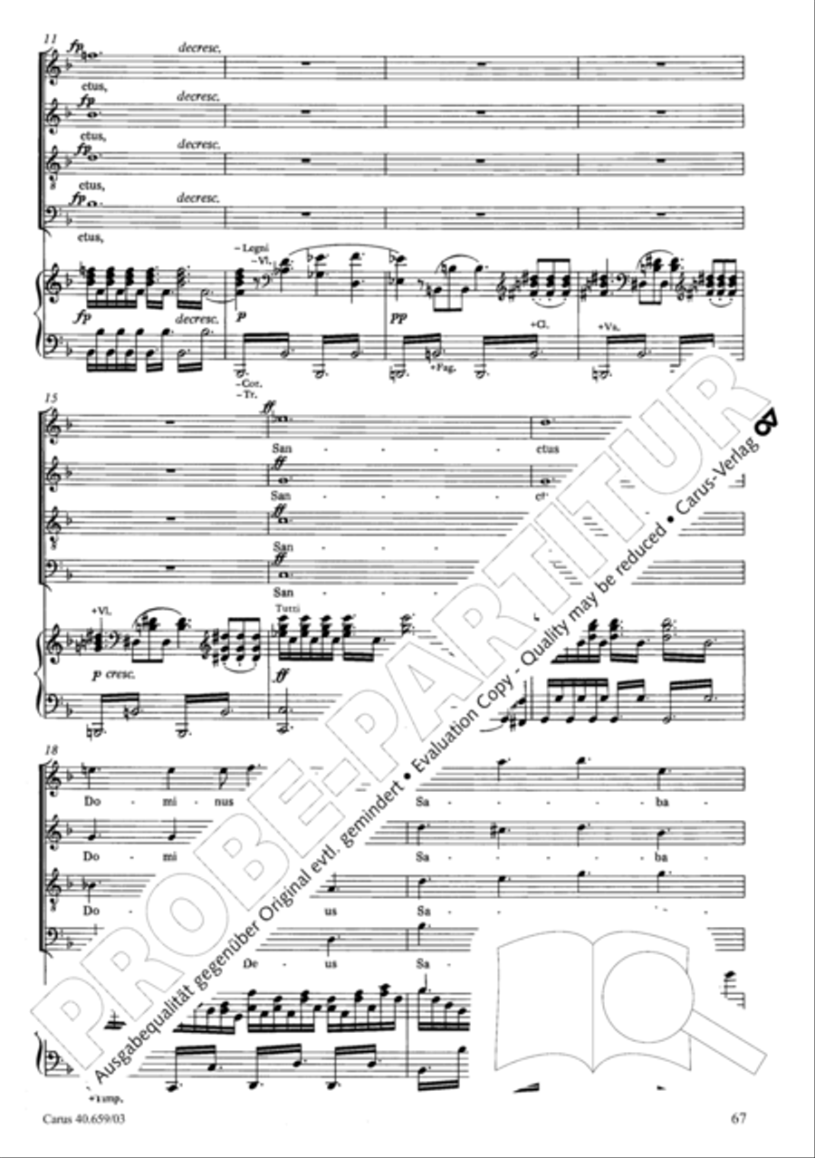 Mass in A flat major (Messe in As) 4-Part scores gallery preview page 68