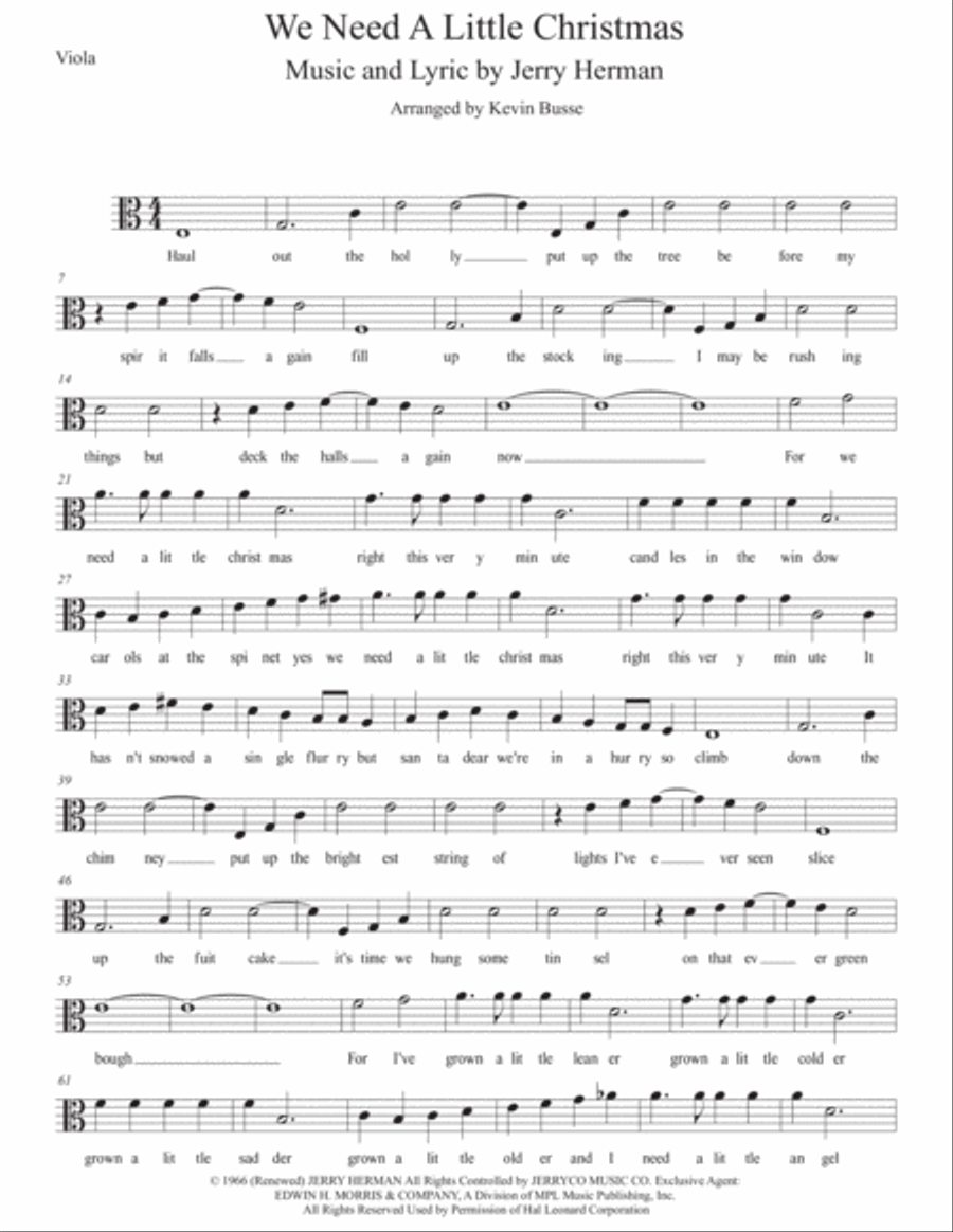 We Need A Little Christmas Viola Solo scores gallery preview page 1