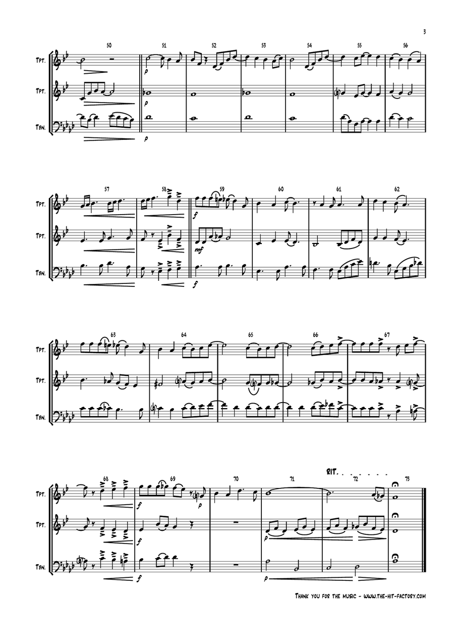 Thank You For The Music Brass Ensemble scores gallery preview page 3