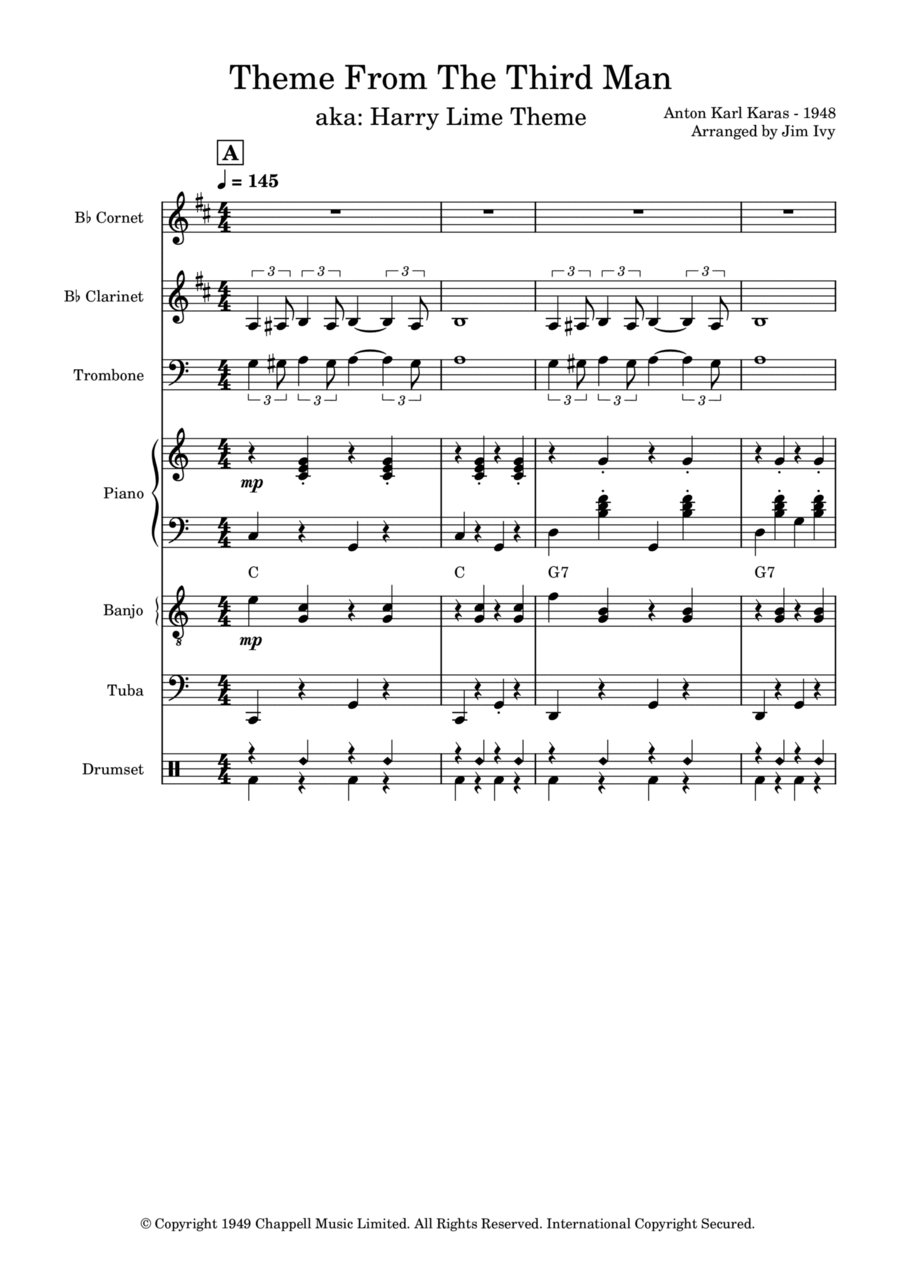 The Third Man (the Harry Lime Theme) Jazz Ensemble scores gallery preview page 1