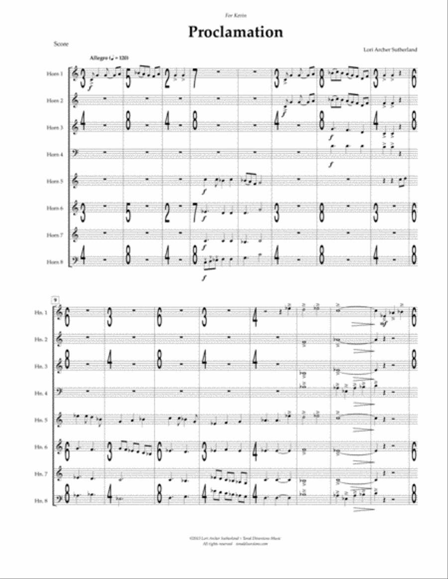 Proclamation (higher key) Horn scores gallery preview page 2