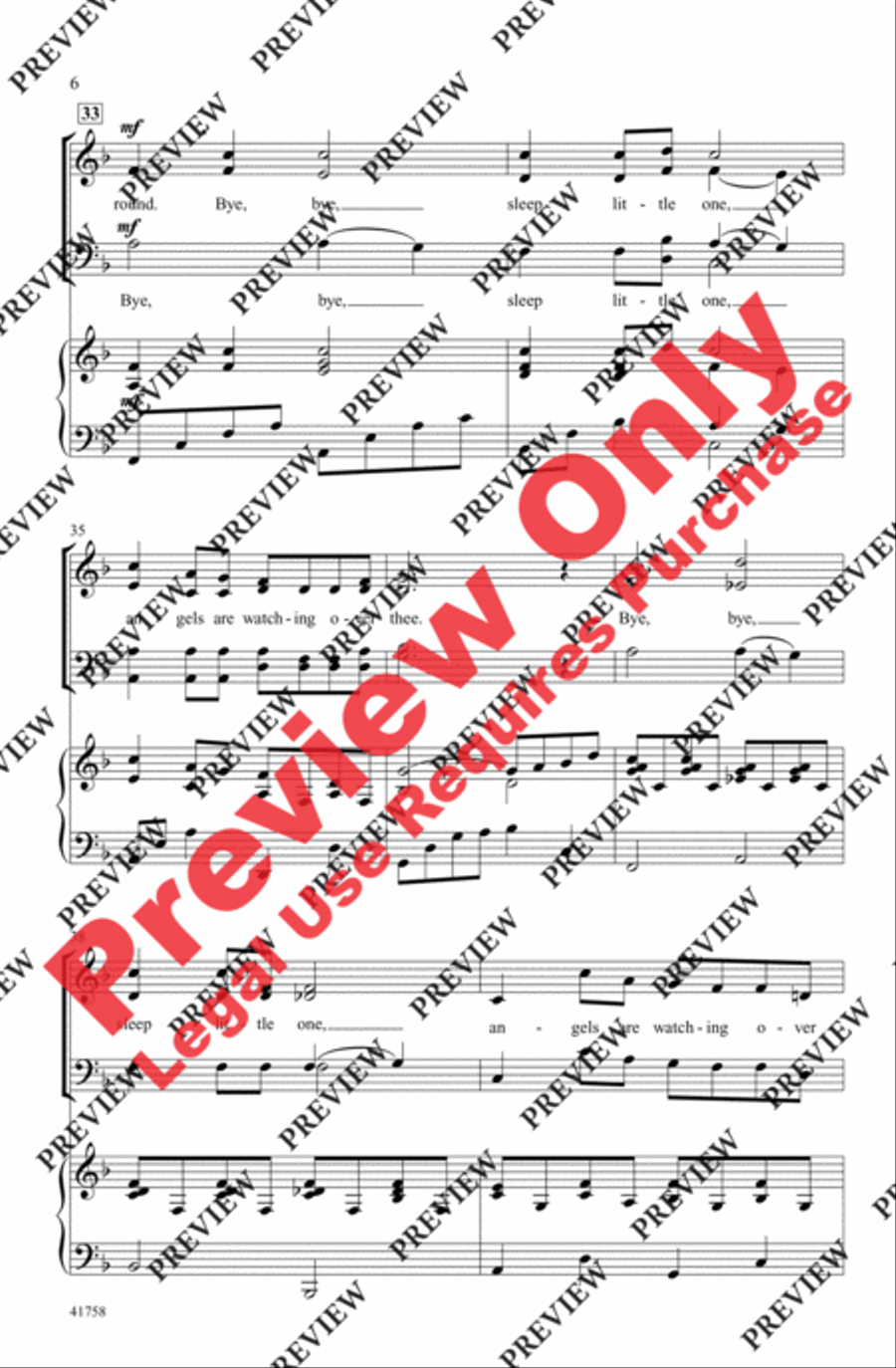 A Christmas Lullaby 4-Part scores gallery preview page 6