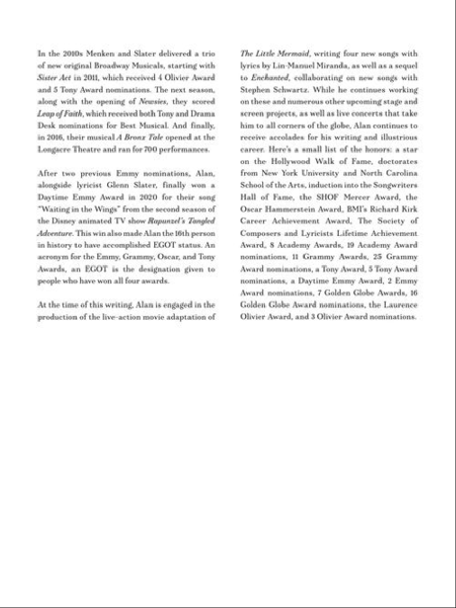 Alan Menken Songbook – 2nd Edition Piano, Vocal, Guitar scores gallery preview page 7