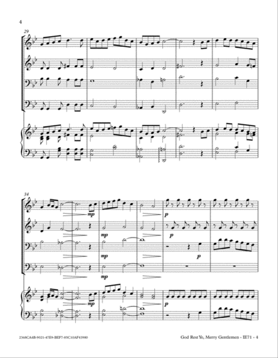 God Rest Ye, Merry Gentlemen Small Ensemble scores gallery preview page 4