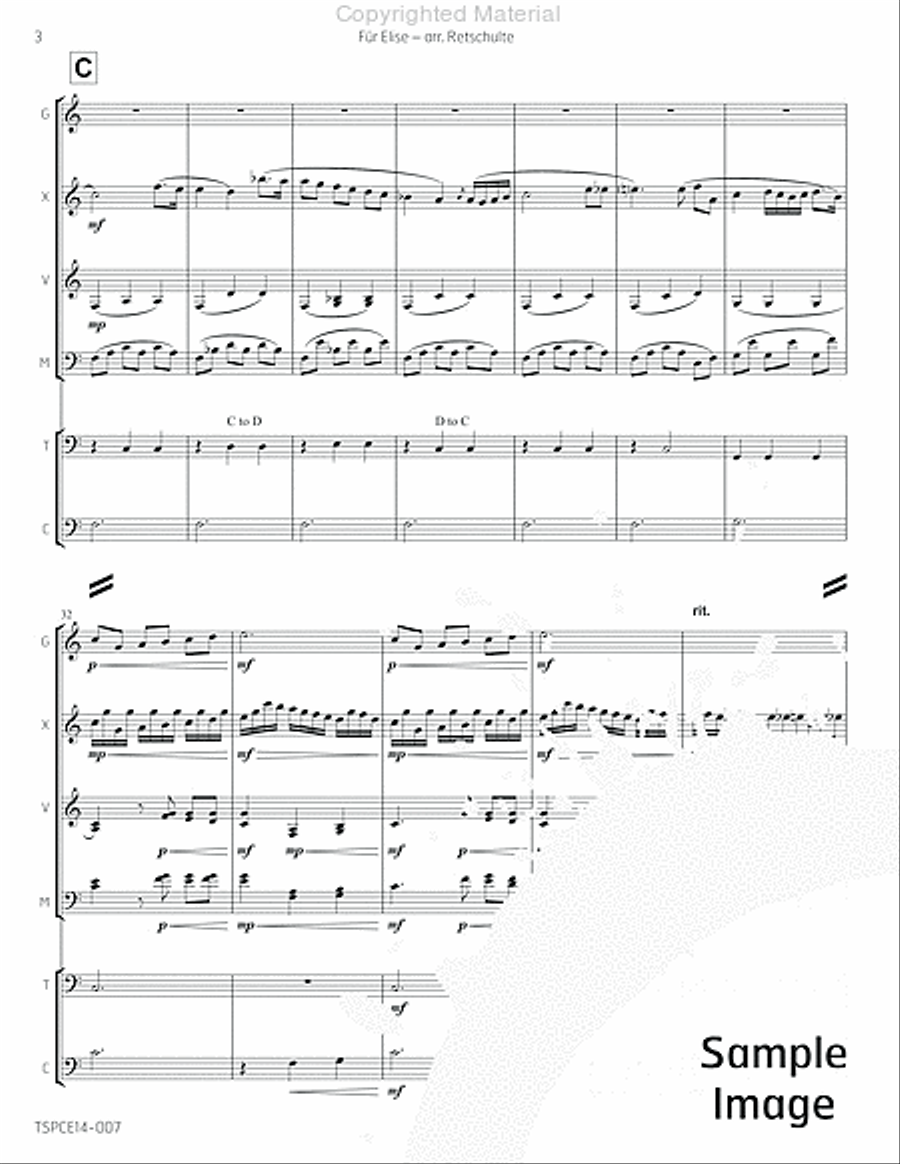 Fur Elise Percussion Ensemble scores gallery preview page 7