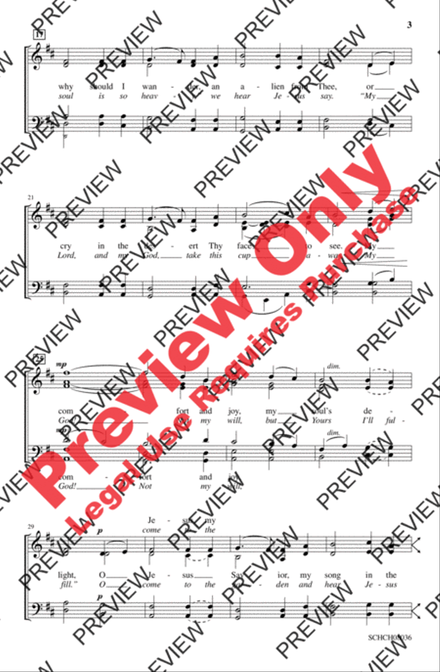 My Song in the Night 4-Part scores gallery preview page 3