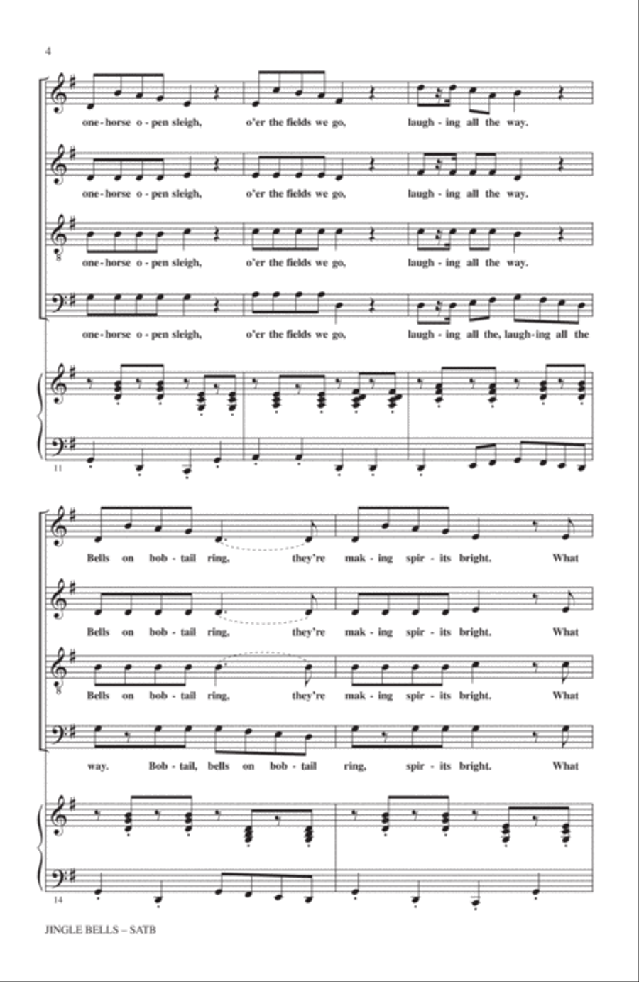 Jingle Bells Jingle Bells 4-Part scores gallery preview page 3