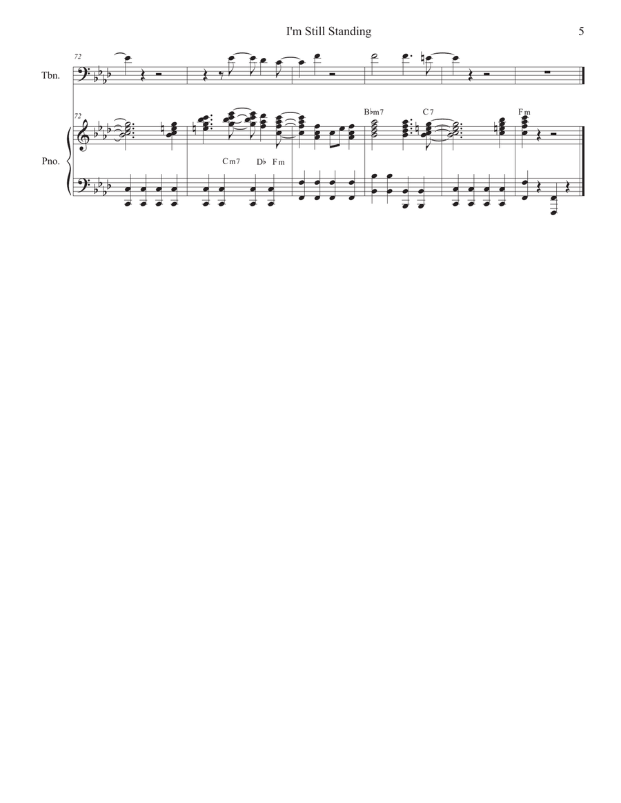 I'm Still Standing Piano scores gallery preview page 5