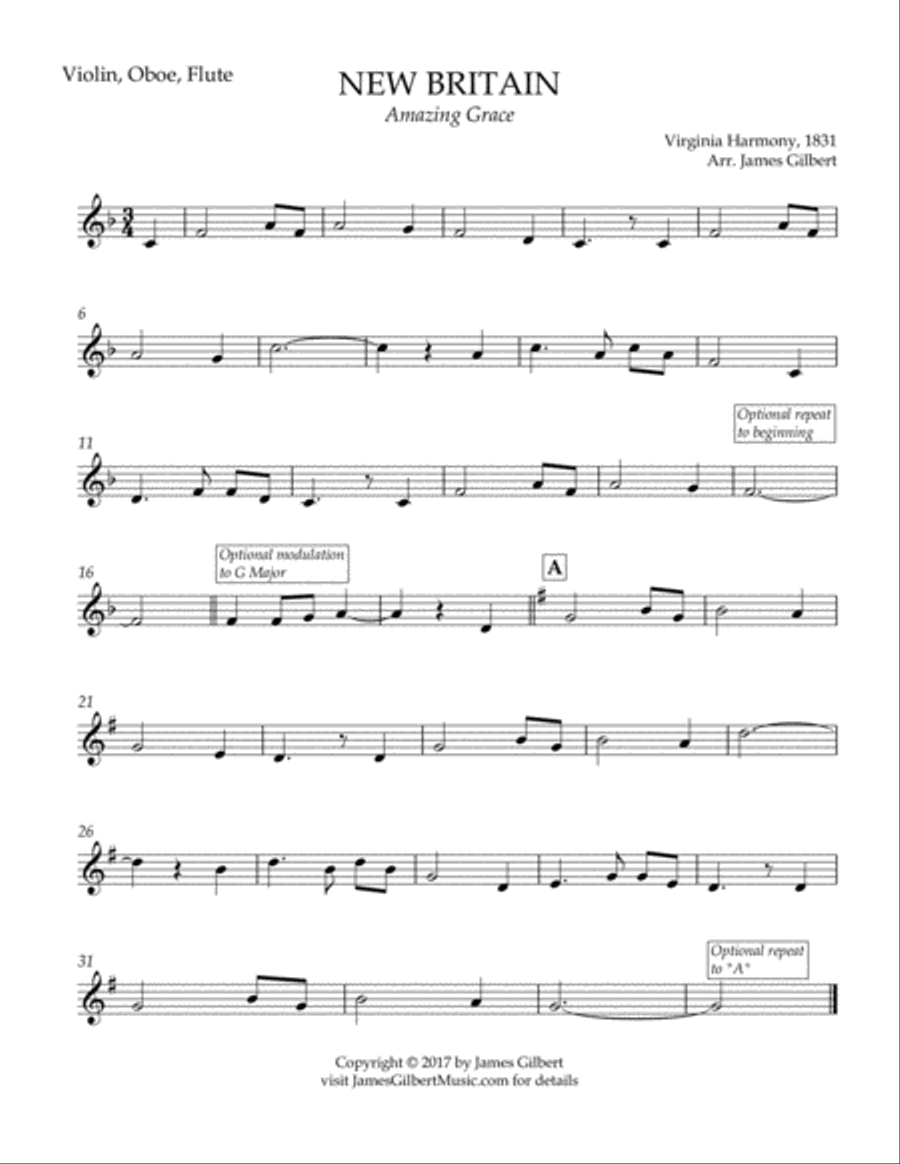 NEW BRITAIN (Amazing Grace) Small Ensemble scores gallery preview page 5