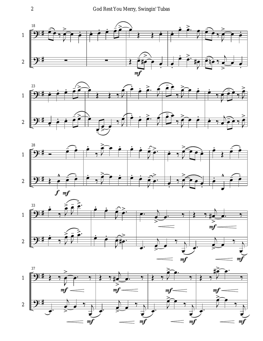 God Rest You Merry, Gentlemen (Tuba Duet) Brass Duet scores gallery preview page 2