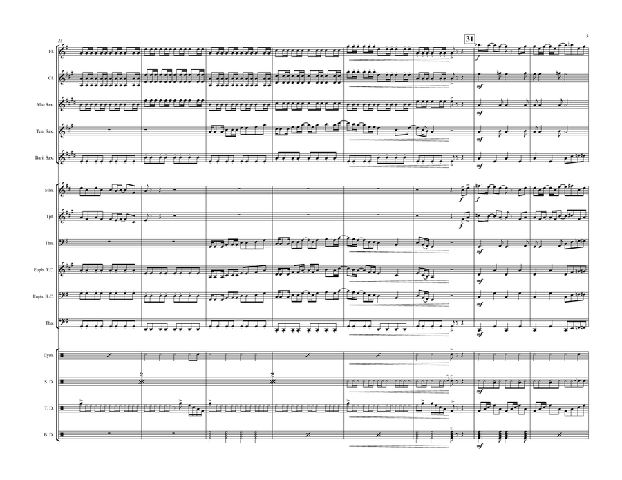 Nine To Five Marching Band scores gallery preview page 6