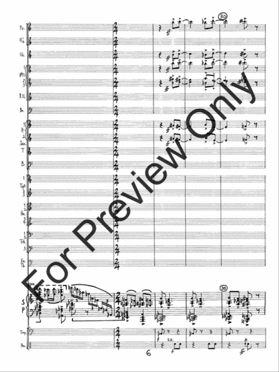 Concerto #2 For Piano and Wind Ensemble (Score) Concert Band scores gallery preview page 9
