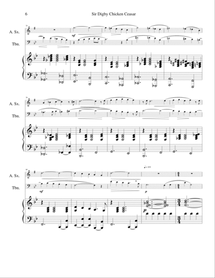 Sir Digby Chicken Caesar: some kind of waltz Small Ensemble scores gallery preview page 6