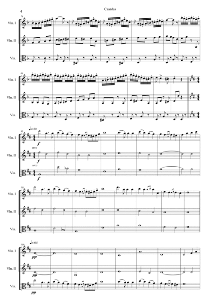 Czardas Czardas String Trio scores gallery preview page 4