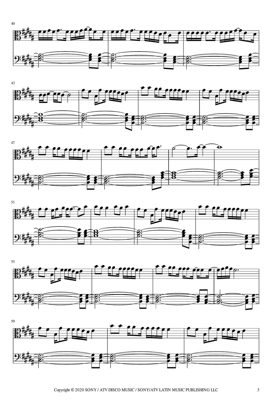 No Me Ensenaste Piano Solo scores gallery preview page 3