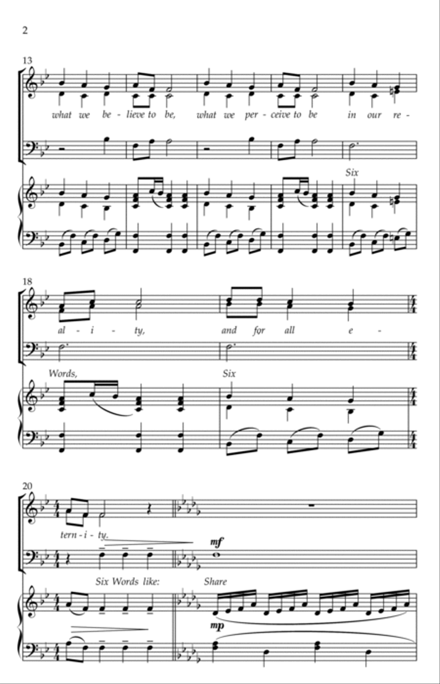 Six Words Six Words 4-Part scores gallery preview page 2