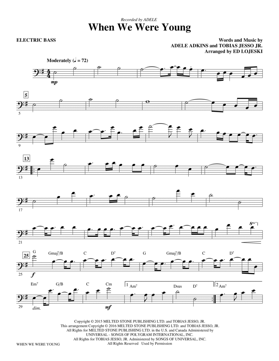 When We Were Young (arr. Ed Lojeski) - Bass Choir scores gallery preview page 1