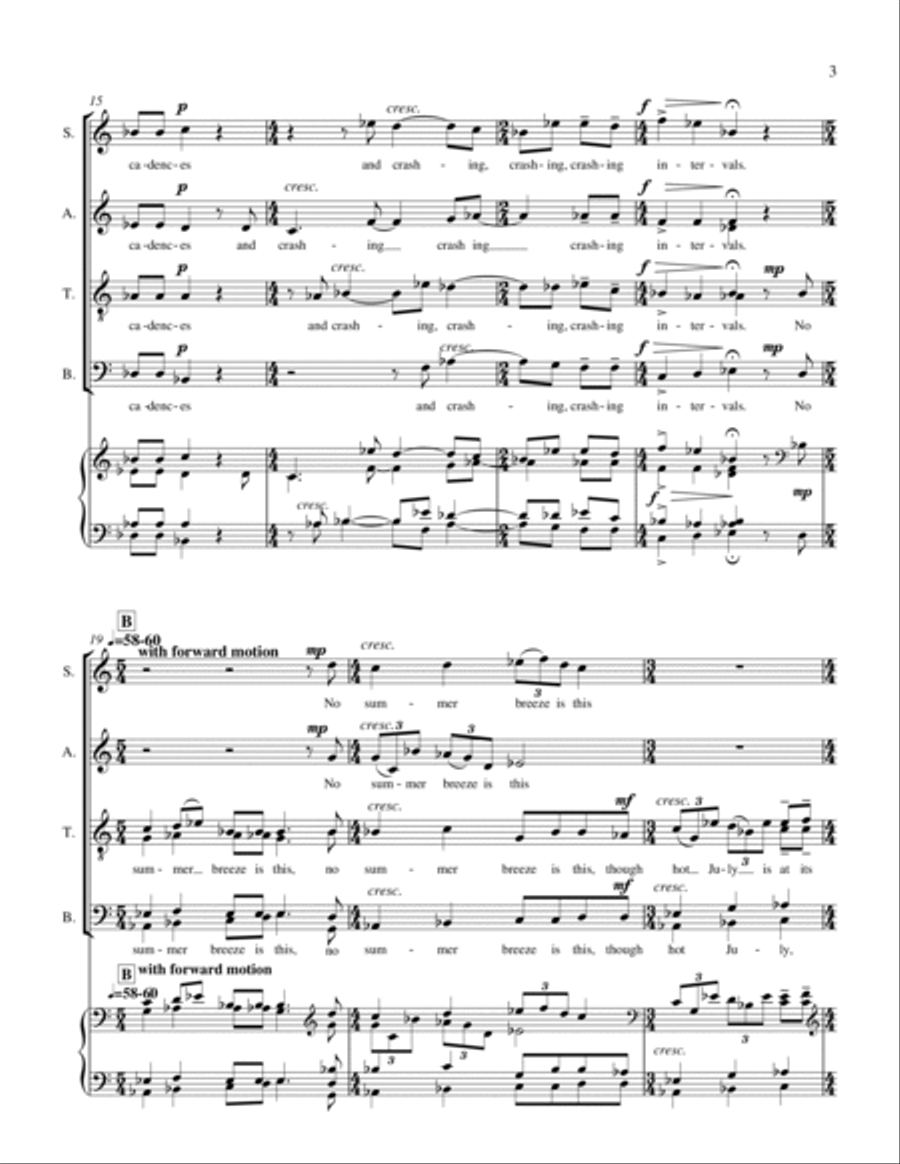 At Night for SATB a cappella 4-Part scores gallery preview page 5