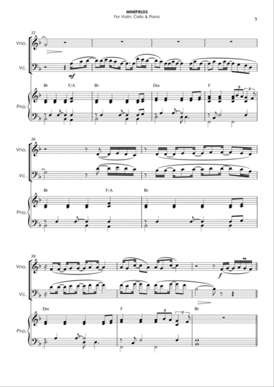 Minefields Piano Trio scores gallery preview page 5
