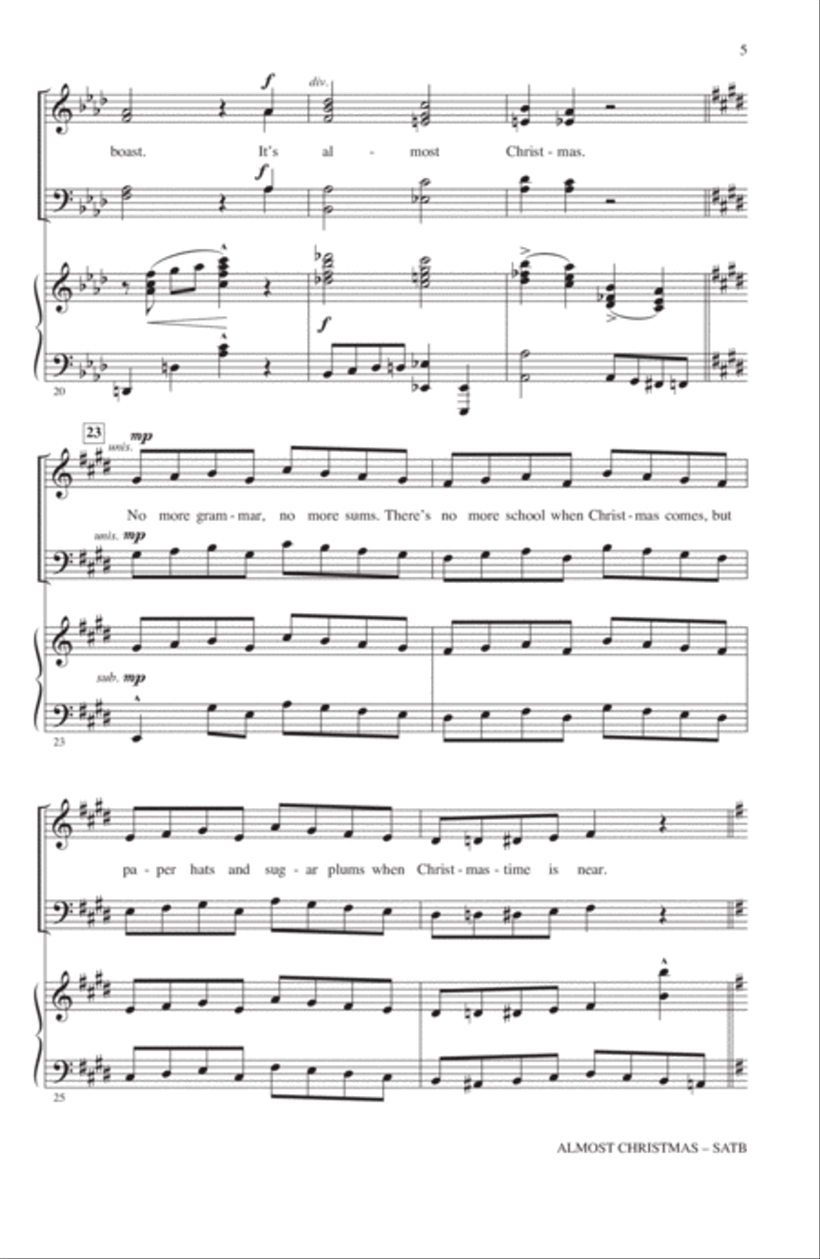 Almost Christmas 4-Part scores gallery preview page 4